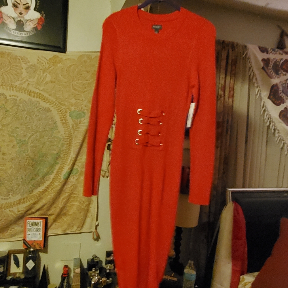 Red corset dress